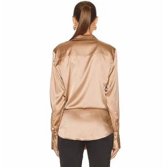 SER.O.YA Karry Silk Side Fasten Blouse in Natural Beige Size L - Picture 2 of 12